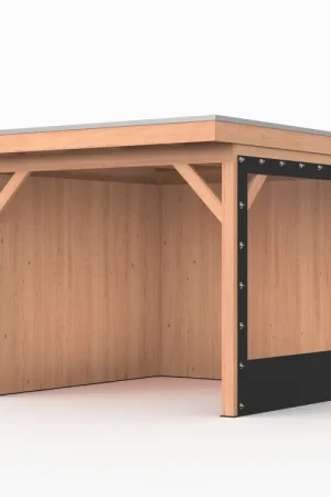 Hoge Kwaliteit Verandazeil Overkapping Zwart 300 cm wand voor 19 x 19 cm Staanders